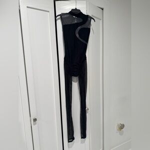Lyrical/contemporary black sheer bodysuit w/ mesh details